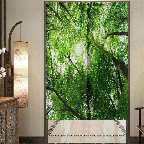 Surwin Wald Türvorhang, Japan Noren Raumteiler Tapisseri Traditioneller Leinen Lang Vorhänge Partition Gardinen Tür Vorhang Tapisseri für Küche Restaurants (85 * 180cm,Sonnenlicht)