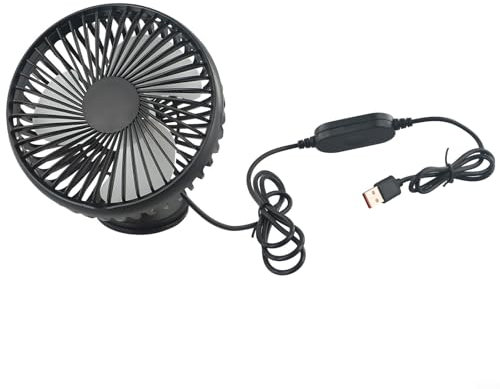Mini USB Auto Ventilator mit starkem Wind Einstellbarer Armaturenbrett Ventilator für komfortablen Luftstrom in Fahrzeugen (Saugnapf)
