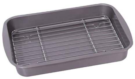 Toddmomy Rechteckige Ofenblech Für Backen Grillen Bratblech Metall Für Fisch Und Kleine Hummer Backblech Flach Für Einfache Zubereitung Und Entnahme
