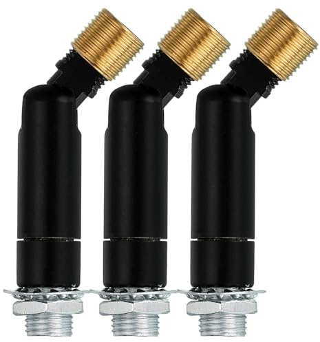 sourcing map Sloped Ceiling Adapter, 180/350 Degree 54x13mm M10 Fine Thread Sloped Ceiling Light Fixture Adapter Kit for Ceiling Pendant Light Chandelier Tracks Suspend(Black, Pack of 3)