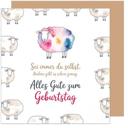 Edition Seidel Premium quadratische Geburtstagskarte mit Umschlag. Glückwunschkarte Alles Gute Geburtstag Karte Gute Wünsche Für Junge Mädchen Mann Frau Motto (GQ498 SW025)