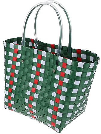 Milisten 1pezzi Cestino Portaoggetti Fatto Mano in PVC Leggero e Sottile Maniglia per Contenere Articoli Pane Frutta Biscotti e Snack
