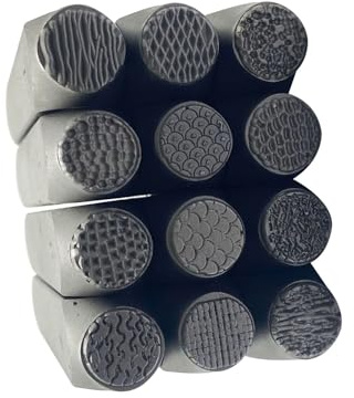 Juego de 12 cinceles de metal para tallar joyas, herramienta profesional para manualidades, textura de acero para hacer patrones, suministros de tallado a mano