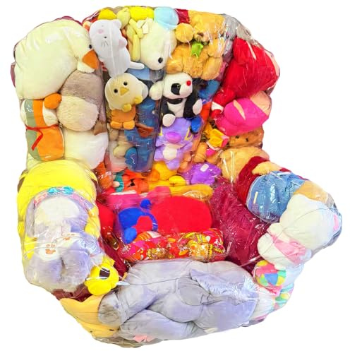 Toaboa 180L Kuscheltier Aufbewahrung Sitzsack PVC Stofftier Aufbewahrung Sofa mit Reißverschluss, Wasserdicht, Große Kapazität, Transparent Sessel Kinder für Kinderzimmer, Schlafzimmer