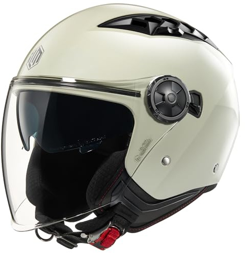 ILM Motorradhelm Jethelm Motorrad Roller Retro Helm Herren Damen mit Doppelvisier Open Face 3/4 für Erwachsene Scooter Cruiser ECE 22.06 Modell HS399