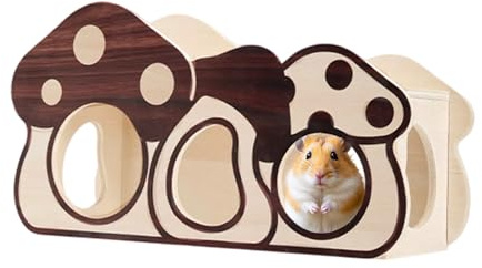 Gerbil hus, svampformad tuggsäker livsmiljö | hamsterhus i trä – för kanin chinchilla smådjur iller dvärg igelkott