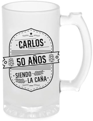 Jarra de cerveza personalizada cumpleaños con foto 500 ml, regalo original