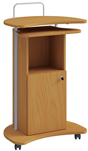 VCM Holz mobiles Rednerpult | Maße ca. H. 93 bis 111 x B. 56 x T. 41 cm | rollbar mit Schublade | Stehpult - Komil