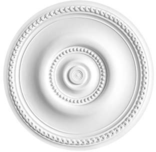 HEXIM Perfect Stuckrosette - Deckenrosette aus PU hartschaum, robust, Zierelement (B3059 - Ø 522 mm) Kronleuchter Umrandung Medaillon Innendekor