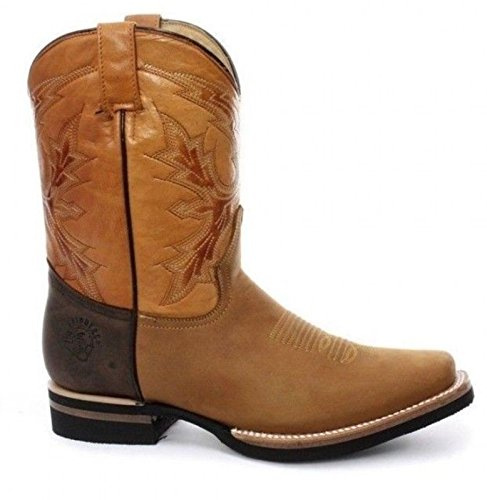 Grinders Botas de Vaquero a Media Pierna de El Paso Bronceado 43