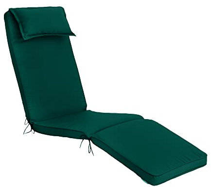 Gardenista Cojín de repuesto para tumbona de jardín, resistente al agua, almohadillas para tumbonas reclinables para exteriores, suave y cómodo, duradero y fácil de limpiar (verde)