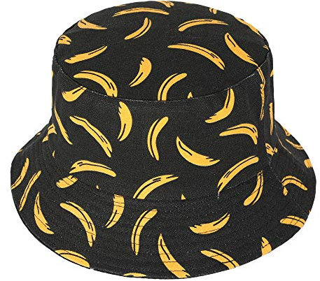 ZLYC Männer Frauen Sommer Fischerhüte Obst Hut, Schwarze Banane, One Size
