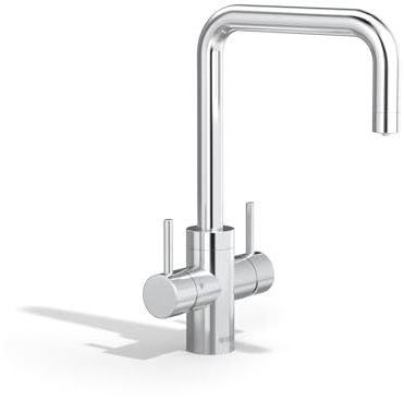 BRITA Küchenarmatur yource pro select in Chrom und Eckig inkl. 1 x yource CO2-Zylinder und 1 x BRITA P 3000-S Filterkartusche – Küchenarmatur zum Filtern und Sprudeln von Wasser direkt aus der Leitung