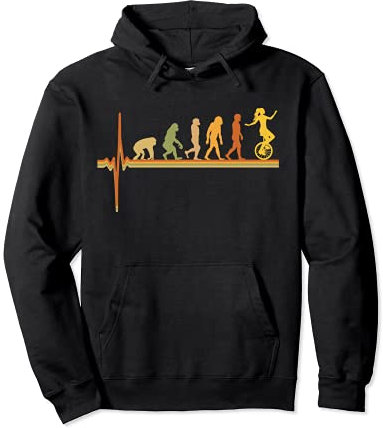 Einrad Evolution Fahrrad Retro Herzschlag Einradfahrer Pullover Hoodie