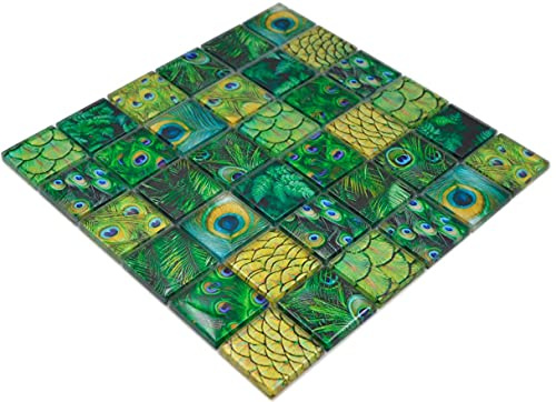 Mosaikfliese Glasmosaik Kombi Forest grün