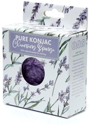 Eponge Nettoyante Konjac Pure Pick of the Bunch Lavender Fields alla Lavande Apaisante - Fleurs Lavande