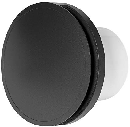 Prostko Silent Round Bathroom Extractor Fan 125mm / 5'' with Anthracite Front Cover, Black