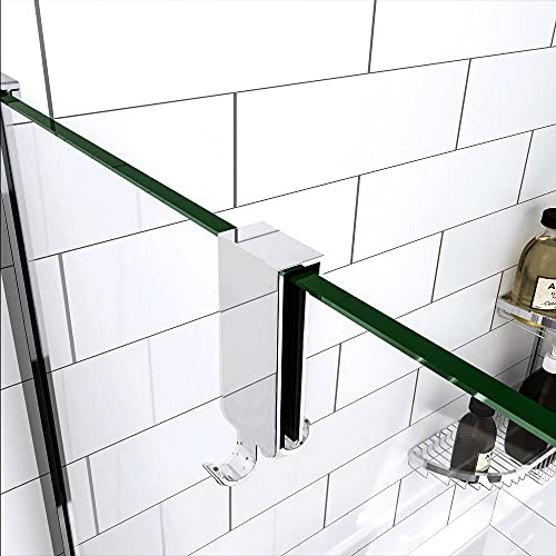 Doppio Gancio porta-accessori adattabile box doccia in Acciaio inox 8-10mm | portasciugamani, Cromato Lucido