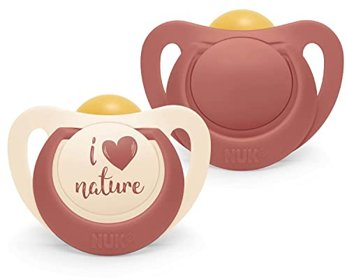 NUK for Nature Babyschnuller | Nachhaltige Gummischnuller | Über 98 % natürliche Rohstoffe | 18-36 Monate | Terrakottarot | 2 Stück