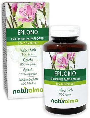 Epilobio (Epilobium parviflorum) erba Naturalma - 150 g - 300 compresse - Integratore alimentare - Naturale e Vegano