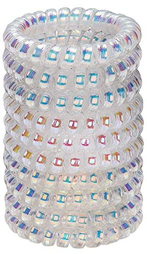 JessLab Spiralband för kvinnor, set med 10, limfria och skadafria, för hästsvansar och armband, tillbehör för flickor