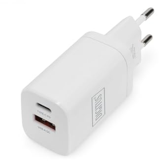DIGITUS Chargeur Universel 30 W - 1x USB-C - 1x USB-A - Chargeur Rapide Power Delivery (PD 3.0) & Quick Charge (QC 3.0) - pour iPhone, iPad, Samsung Galaxy, Xiaomi, Huawei - Blanc