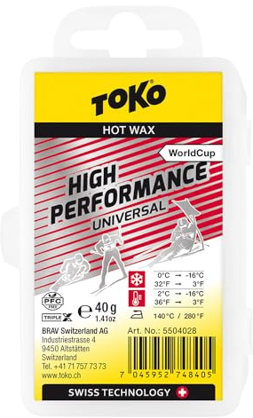 TOKO High Performance Universal Heisswachs, Skiwachs Rennläufer, 40 g