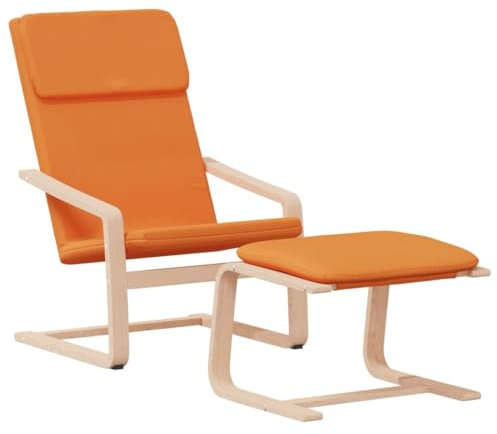 vidaXL Relaxsessel, Fernsehssel mit Fußhocker, Liegesessel für Wohnzimmer, Relaxstuhl Polstersessel Ruhesessel TV Sessel, Dunkelgelb Stoff