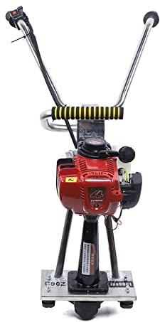 Eapmic Gas Powered Concrete Screed Engine, 4-Stroke 1.2HP 35.8CC Concrete Wet Screed Machine Heavy Duty Stainless Steel Frame Concrete Surface Finishing Vibra Tool Without Leveling Board