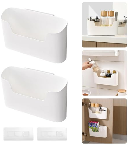 SXCCNW Wand Organizer Storage Box, 2 Stück Küche tür Organizer, Küchenschrank Organizer Storage Boxes für Schrank/Badezimmer/KüHlschrank Kleine GegenstäNde Organizer