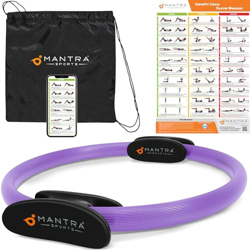 Aro Pilates Kit, Anillo Pilates Accesorios para Ejercicio en Casa, Ejercitador Suelo Pelvico Mujer, Entrenador Suelo Pelvico Fortalecedor Mujer y Ejercitador de Piernas y Tronco Suelo Pelvico