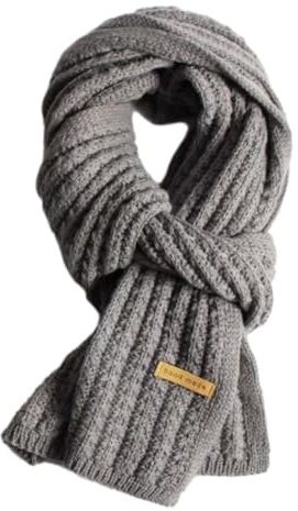 EHOTER Strickschal Warm Langschal Gestrickt Winterschal Einfarbig Mode Groß Verdickt Wollschal Vintage Unisex Schals Deckenschal Halstuch für Damen Mädchen Herren Junge Geschenk