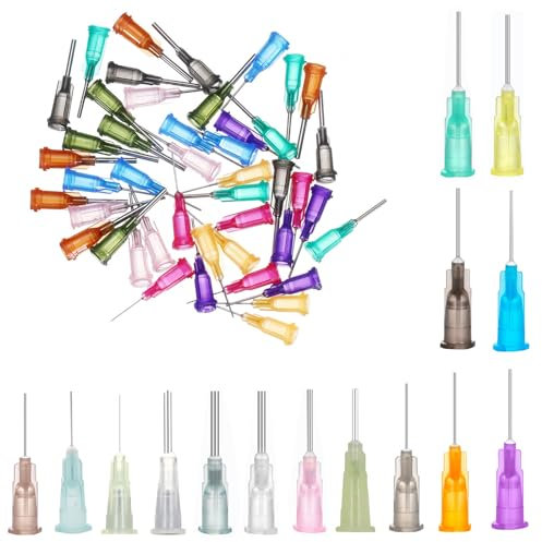 90PCS Aiguilles de Seringue à Pointe Émoussée,Aiguille de Distribution,Aiguilles de Distribution,15 Tailles Différentes,Aiguilles de Seringue pour Le Remplissage D'encre Colle Lubrifiant