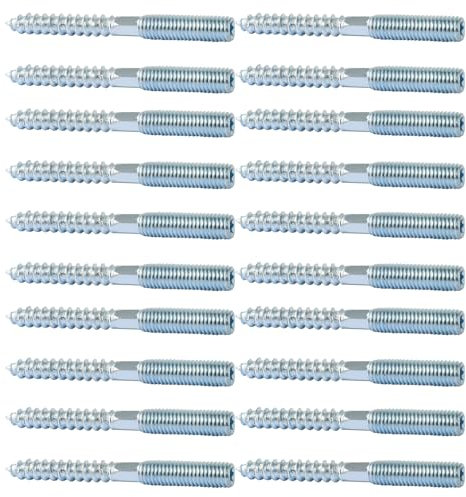 Trukafie 20 Stück Stockschrauben M8,M8x80mm Schraubstifte,Doppelgewindeschrauben für Rohrschellen Befestigung Montagematerial Schraube