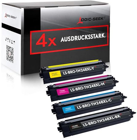 Logic-Seek TN248XL kompatibel für Brother TN248-VAL passend für MFC-L3760CDW DCP-L3560CDW DCP-L3520CDWE DCP-L3520CDW MFC-L8390CDW MFC-L3740CDWE MFC-L3740CDW ersetzt TN248XLCMYK