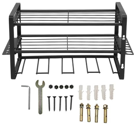 Natudeco Power Tool Organizer Storage 150lb Load Bearing Wall Mount Tool Rack with Full Accessories for Garage Workshop