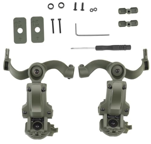 Wernfale Support de Casque Tactique pour sur Casque, Kit D'Adaptateur de Rail pour Pièces de Rechange, Support Ajustable avec Annulation de Bruit pour Ramassage, Ensemble C