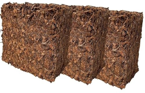 pemmiproducts Kokosfaserziegel grob, 3 x 50 Liter, ca. 4,5kg je Kokosziegel,Kokoschips,Anzuchterde