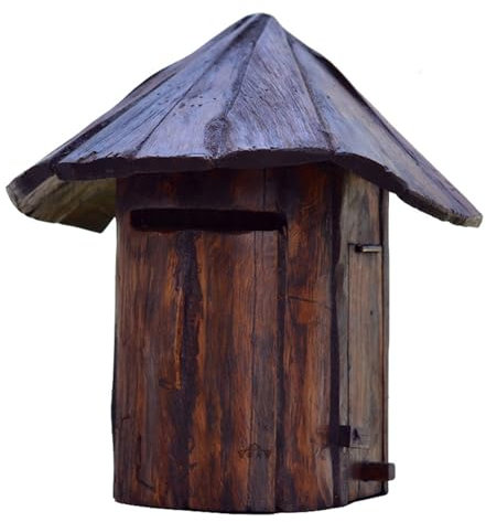 GBPLDMAQ Cassette Postali per Esterno dal Design Retrò, Cassetta Postale in Legno Massello, Arredamento Rustico, Cassetta Posta a Parete Esterna