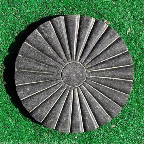 Trittsteine, rund, aus Naturstein, 12 Zoll/16 Zoll, dekorative Gartensteine, Banrative Gartensteine, Bank für Oma, Trittpflastersteine für Gartenwege mit Muster (Farbe: Stil E, Größe: 30 cm)