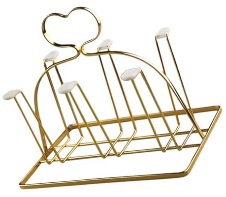 PHENOFICE 1Stk Getränkehalter -Kleiderbügel Tassenständer Tassenhalter Tischständer küche Kitchen Shelf Stand Becher-Organizer Abflusswerkzeug für Küchentassen Golden