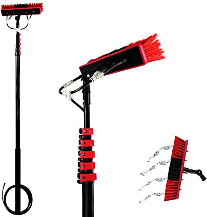 CASEGO Solarpanel-Reinigungsbürste, Fensterreiniger-Set, Photovoltaik-Panel-Reinigung, Teleskop-Fensterreiniger, geeignet für Wintergartendächer (50cm Brush Head 24FT/7.2M)