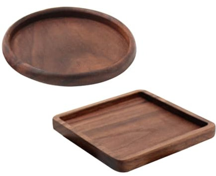 TOPBATHY 2piezas Mantel De Madera Nogal Posavasos Aislamiento Térmico para Hogar Té y Restaurantes