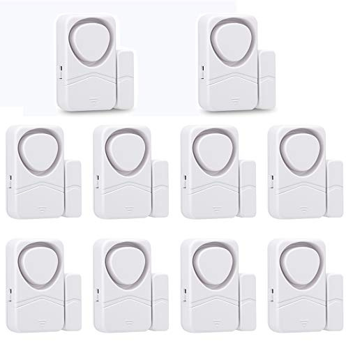 HAPYTHDA Kabelloser Türalarm, Alarmanlage Wohnung, Magnetsensor Home Security System Drahtloser Diebstahlalarm, Fenstertür Alarme Diebstahlschutz-Fensteralarm, Einbruchschutz, Pack von 10, 19N