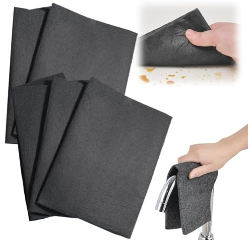 Thickened Magic Cleaning Cloth, Microfiber Glass Mirror Cleaning Cloth, Streak-Free Ultra Absorbent Household Rag for Kitchen, Bathroom and Home Cleaning (5)