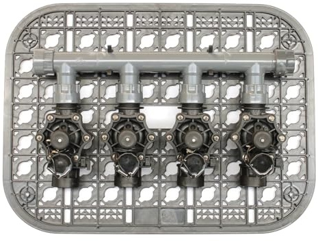 Rain - Distribuidor de 2 vías, 3 vías, 4 vías, caja de válvulas, conector roscado, conector en T, tapa angular, válvula de bola de 1 pulgada, accesorios AG IG (distribuidor 4 salidas premontado)