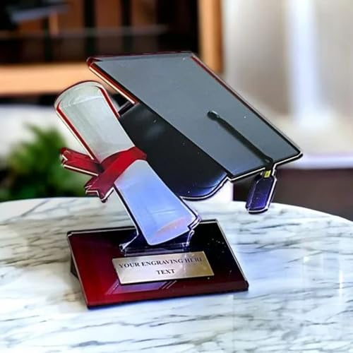Pokal mit Gravur zum Abitur & Abschluss - Acryl-Trophäe für Absolventen