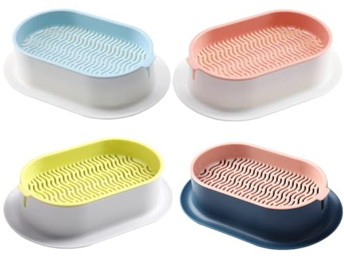 Housoutil Macetas Hidropónicas para Hierba Gatera 4 Piezas Plástico Resistente Colores - - - y - Vivero Práctico para Plantas de Gato Domésticas Cultivo sin Tierra Adecuado para