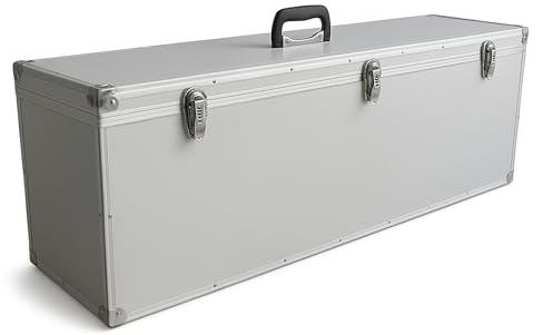 ECI Koffer (LBH) 110x25x35cm Silber Musikkoffer EDV-Koffer Messgeräte-Transportkoffer Deckel abnehmbar