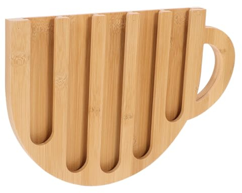 Tofficu Porta Capsule Caffè in Legno Premium Supporto Verticale Forma di Tazza Organizer Stabile e Salvaspazio per Cialde e Capsule Modo Mio Facile da Pulire e Riutilizzabile